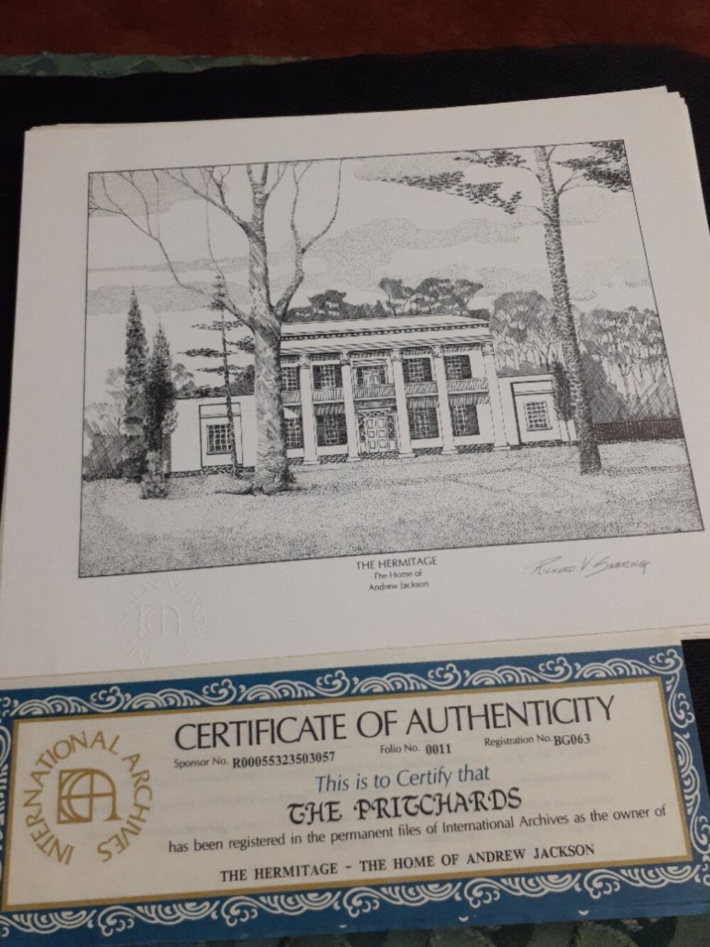 vtg limited edition lithograph  of "The Hermitage "
